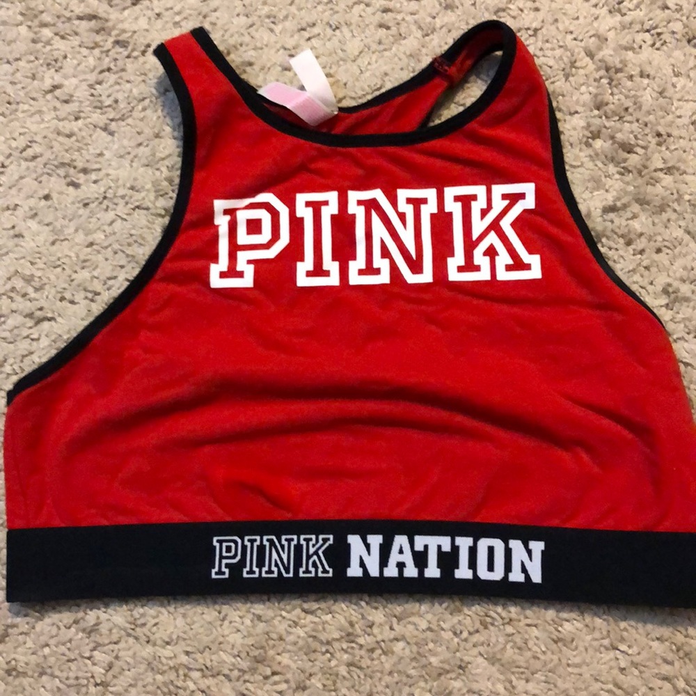 PINK Victoria's Secret Red Racerback Sports Bra